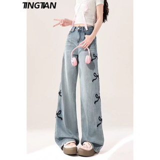 TINGTIAN quần ống rộng quần nữ jean Cute Hàn Phong Fashion Xu hướng WNK2430QI7 13Z240330