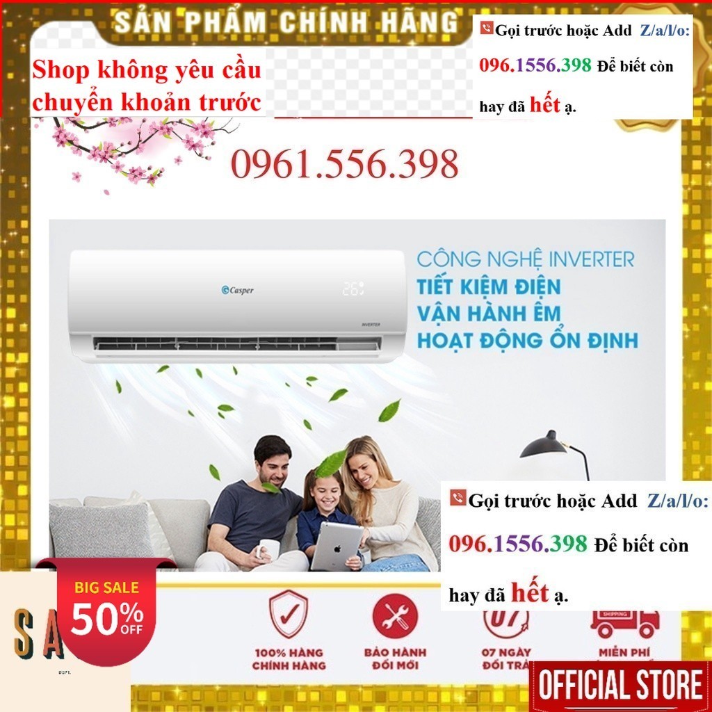 <Rẻ> Điều hòa Casper 18000 BTU 1 chiều inverter GC-18IS33, mới 100%, hàng chính hãng  giá kho - Mới 