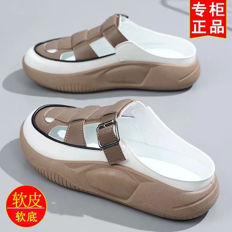 35-43 Size Mềm Da Ngón Chân Nửa Dép 41 Mặc Bên Ngoài Slip-On Slip-On Slip-On Slip-On Slip-On Giày Trắng Phù Hợp Với 42 Giày Nữ Size Lớn 42 Giày Nữ Size Lớn Size 42 Giày Nữ