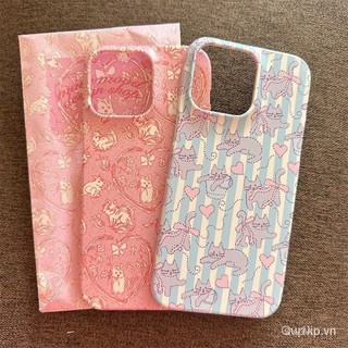 Ốp điện thoại cứng phim Love Cat Pink Full Screen Thích hợp cho iPhone 15promax / 14promax / 13promax / 12promax / 11promax / 12 13 mini / xsma xs 7 8 plus Vỏ điện thoại chống sốc chống sốc