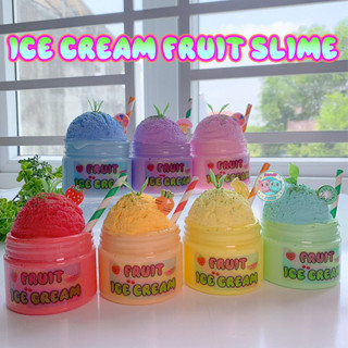 Combo 7 hộp basic/butter slime kem cầu vồng - đồ chơi chất nhờn chủ đề ice cream kèm charm dẻo,đẹp db slime