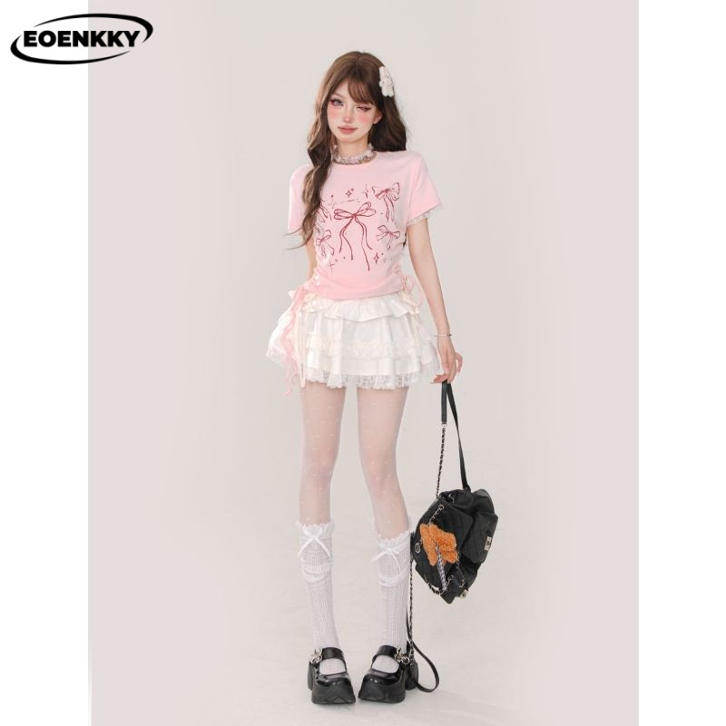 EOENKKY áo phông áo thun nữ croptop baby tee Fashion Vintage Popular Cute WTX2440C0A 15Z240409