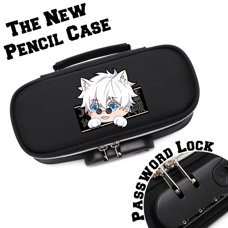 Hộp bút đa chức năng Gojo Satoru Jujutsu Kaisen Fushiguro Megumi, khóa mật khẩu, hộp bút cho học sin