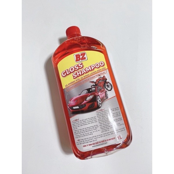 Nước rửa xe BZ đỏ, xà phòng rửa xe Bz đậm đặc chai 1lít