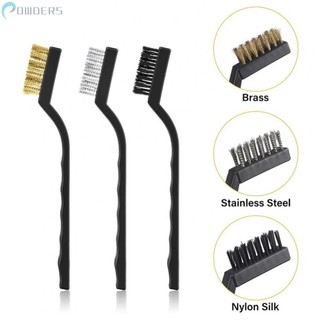 -NEW-Wire Brush Mini Plastic Handle Scrub Stainless Steel Toothbrush Copper