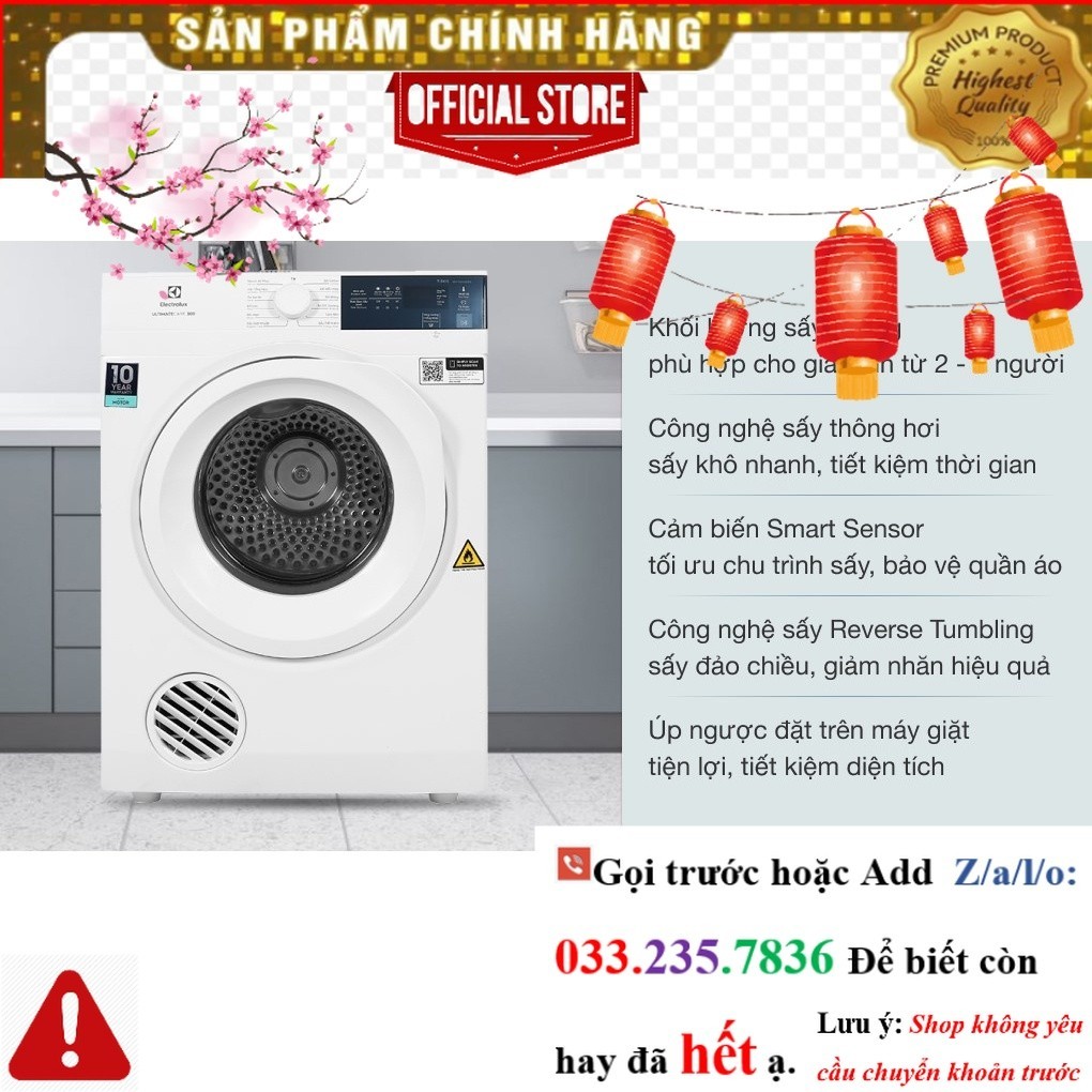 MÁY SẤY ELEC EDV754H3WB (7.5KG) <nEw<