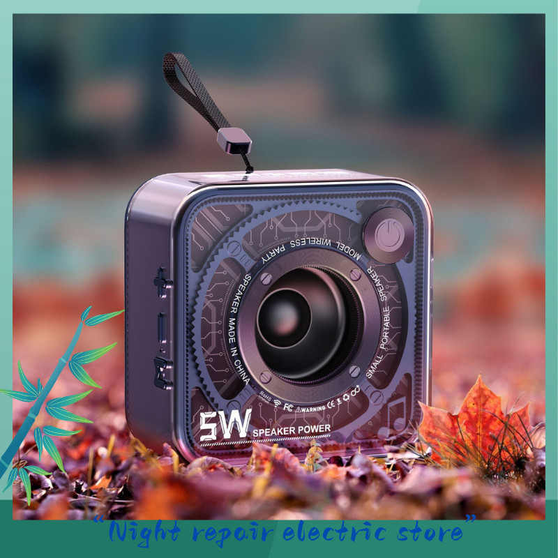 Loa bluetooth mini bass mạnh  DW12 vỏ trong suốt nghe nhạc không dây cầm tay nhỏ gọn dây hỗ trợ thẻ 