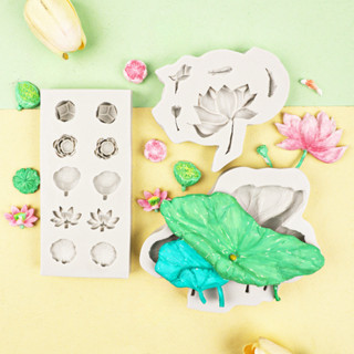 [Còn hàng] Khuôn silicon hình hoa sen phong cách Trung Quốc Khuôn sô cô la kẹo mềm cho dụng cụ trang trí bánh DIY
