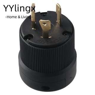 YYlingx Phích cắm máy phát điện, phích cắm nam khóa Polycarbonate màu đen, Máy phát điện đầu vào công nghiệp 3,15 x 2,76 inch