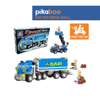 Đồ chơi lắp ráp xếp hình xe tải chở hàng Pikaboo, chất liệu cao cấp, sáng tạo được nhiều mô hình