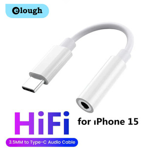 Bộ chuyển đổi tai nghe Elough Type-C sang 3,5MM cho điều khiển dòng lPhone 15 DAC Giắc cắm 3,5mm USB C Bộ chuyển đổi cáp âm thanh có Mic