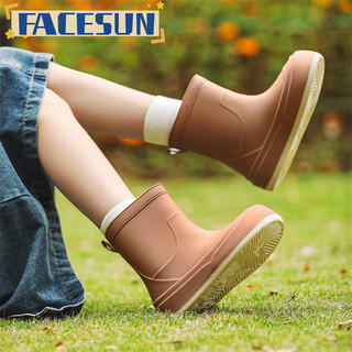 Facesun mới giày đi mưa nữ giày đi mưa thấp thời trang giày đi mưa chống thấm nước giày đi mưa bé gái hàn quốc dễ thương thời trang ngoài giày nước giày đi mưa ngắn tu