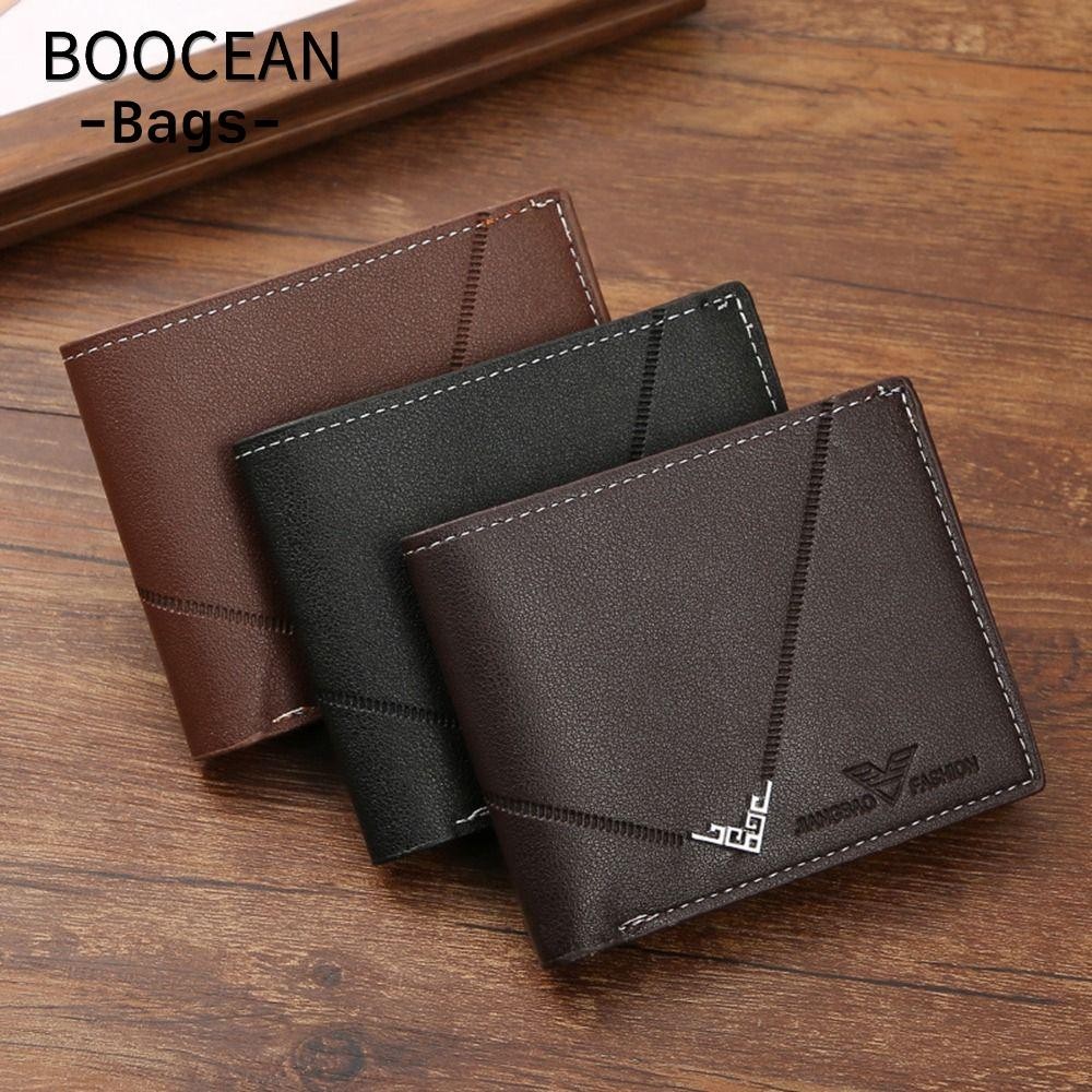 BOOCEAN Ví ngắn, Ví gấp da PU, Khe cắm nhiều thẻ Túi đựng thẻ dung lượng lớn chất lượng cao dành cho