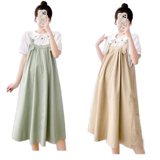 Yếm liền bầu MAMADRESS váy suông thiết kế chất THÔ HAIZA mềm mại tiện lợi Y1