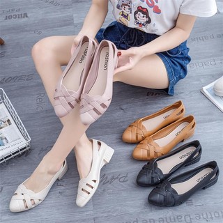 Phong Cách Mới Thời Trang Nữ Mặc Ngoài Mùa Hè Thường Ngày Màu Trơn Rỗng Giày Đế Bằng Nữ Sandal