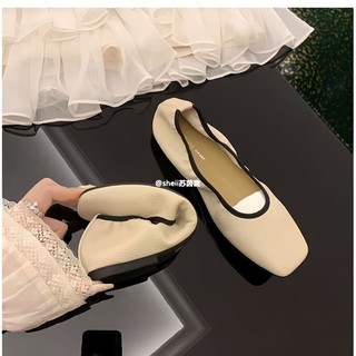 Giày đế bằng nữ mũi vuông loafers bà giày slip-on giày đậu hà lan
