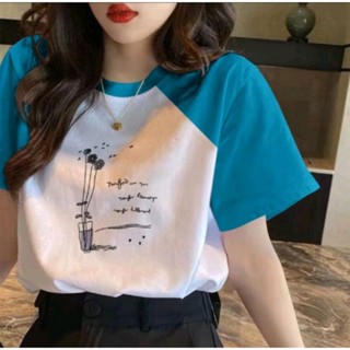 Áo thun tay phối cổ tròn ôm dáng màu tương phản thời trang co dãn thoảng mái hàng đẹp giá rẽ bán chạy mẫu mới