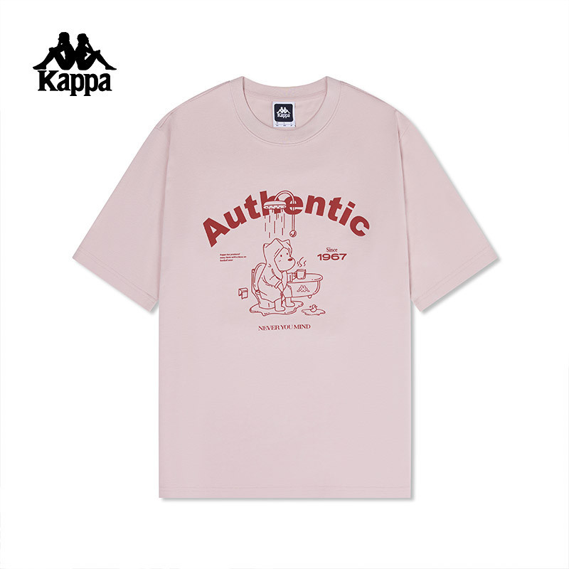 Bán Kappa Kappa Kappa Tay Ngắn Cặp Đôi Nam Nữ Mùa Hè Vui Vẻ Họa Tiết Áo Sơ Mi Cotton Nguyên Chất Áo 