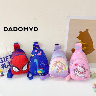 DADOMYD Túi Đeo Chéo Ngực Vải canvas Họa Tiết Người Nhện Hoạt Hình Dễ Thương Cho Bé