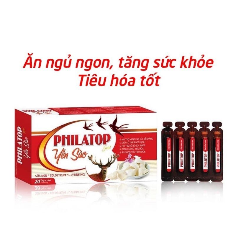 Philatop Yến Sào Ăn Ngủ Ngon Tăng Cường Sức Khỏe Hộp 20 ống