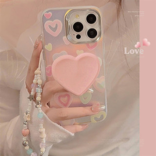 Màu Laser Tình Yêu Bong Bóng Giá Đỡ Dây Buộc Chống Rơi Vỏ Điện Thoại tpu silicone Cho apple iphone 11 12 13 14 15 pro max plus