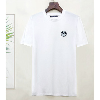 Áo thun nam ngắn tay thêu chữ nhỏ cổ tròn S-4XL