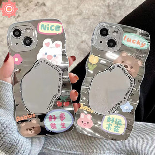 Dành Cho Samsung A05 A54 A05s A14 A23 A13 A03s A24 A53 A50 A10s A04E A20s A12 A11 A03 A30s A52 A20 A52s A51 A04s A50s A31 A02s A34 A32 Ốp Gương Trang Điểm Hình Gấu May Mắn Hình Thỏ Dễ Thương