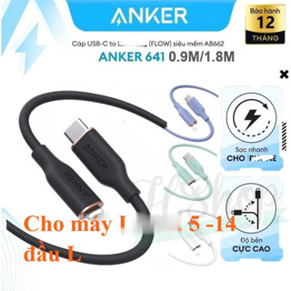 Cáp sạc nhanh Anker Powerline III Flow Type C to L 20W 30W - A8662 /  A8663 Siêu mềm mại siêu bền- HSHOP