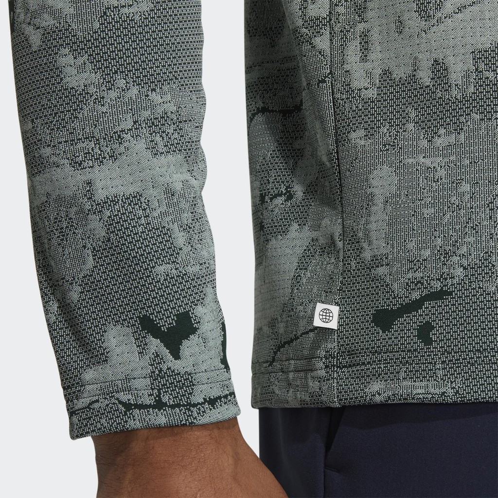 Adidas Đánh gôn Áo Dài Tay Graphic Cổ Đứng Khóa Kéo Nam màu xanh lá HG8222