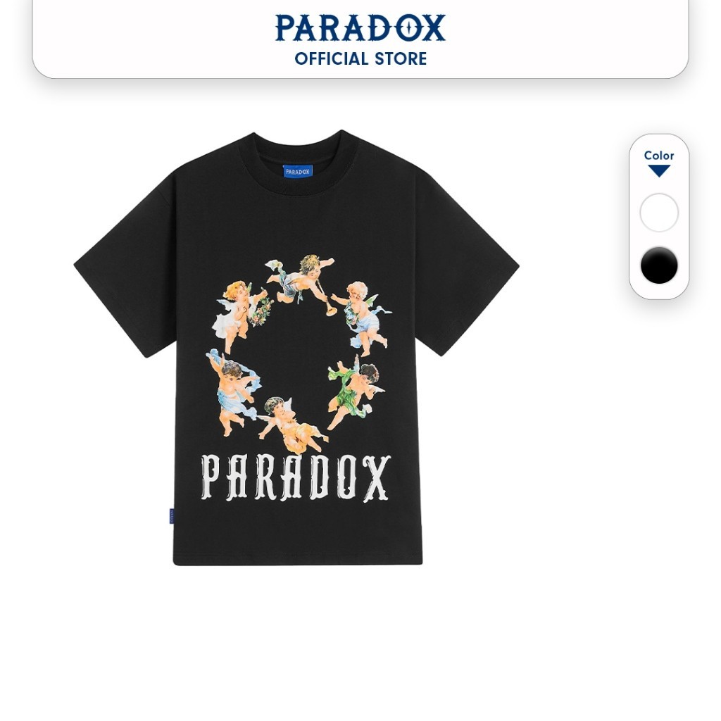 Áo thun form rộng Paradox tay lỡ - Unisex - In hình - ROAMING ANGELS - Đen, Trắng