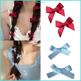 Rainl 2 chiếc ruy băng kẹp tóc ruy băng nhỏ kẹp tóc nơ tóc barrettes dây buộc tóc pháp nơ phụ kiện tóc