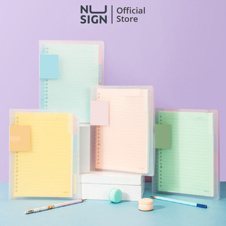  Sổ bìa còng kèm lõi Deli-gáy lò xo khổ A5/B5 có file lá phânsticker đi kèm 120 trang Màu Pastel xinh xắn