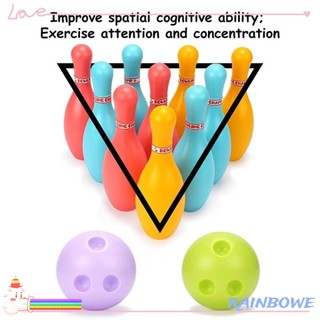 Rainbow bowling set đồ chơi giải trí thể thao cha mẹ-con vui nhộn