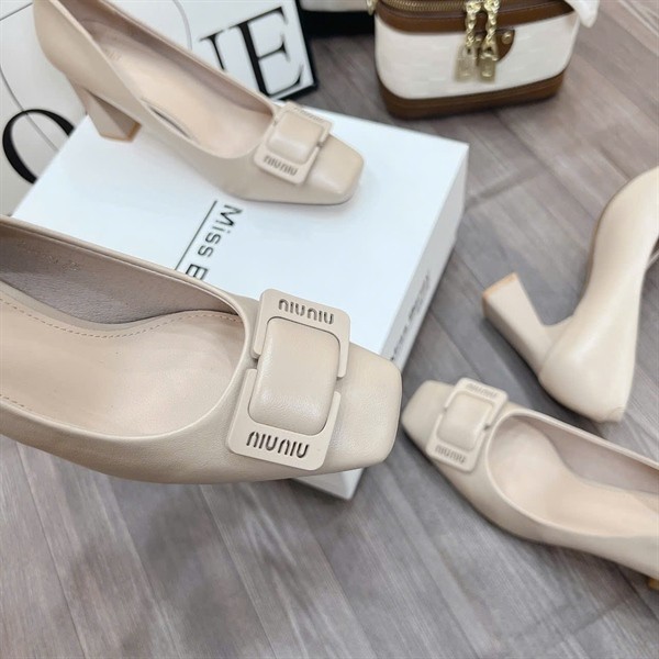 Giày QBEL Khóa Miu Gót Trụ 7p