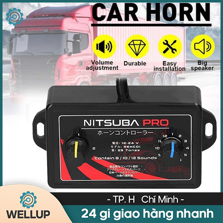 Nhại còi 25 bài, 25 bài pro, 3pro 12 bài 100W 7 bài, 12/24V sài còi hơi còi điện auto mitsuba pro
