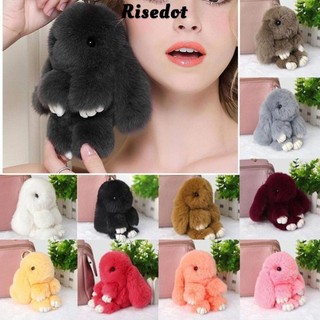 Risedot New Bag pendant Charm Key chain Rex Rabbit Fur Gift Cute Doll Decoration Plush Bunny toy/Multicolor