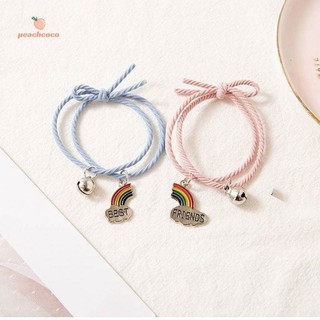 Một cặp vòng tay chuông đơn giản cầu vồng mây khâu vòng tay đầu dây tình bạn