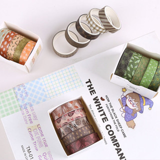 5 Cuộn Đóng Hộp Vintage Văn Học Băng Dán Sổ Lưu Niệm Deco DIY Washi Masking Tapes Bộ
