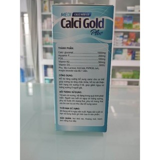 Calci hữu cơ Calci Gold plus H/30V