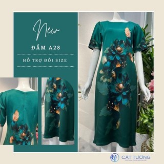 Đầm kiểu nữ trung niên sang trọng quà tặng bà, tặng mẹ A28 - Thời trang Cát Tường