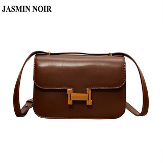 Túi đeo vai nữ bằng da PU JASMIN NOIR Túi xách có khóa cổ điển Túi đeo nắp nhỏ