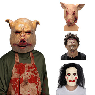 Halloween texas cưa xích kinh dị sát thủ mặt nạ kinh dị velcro người lớn mũ đầu lợn kinh dị mặt nạ chú hề