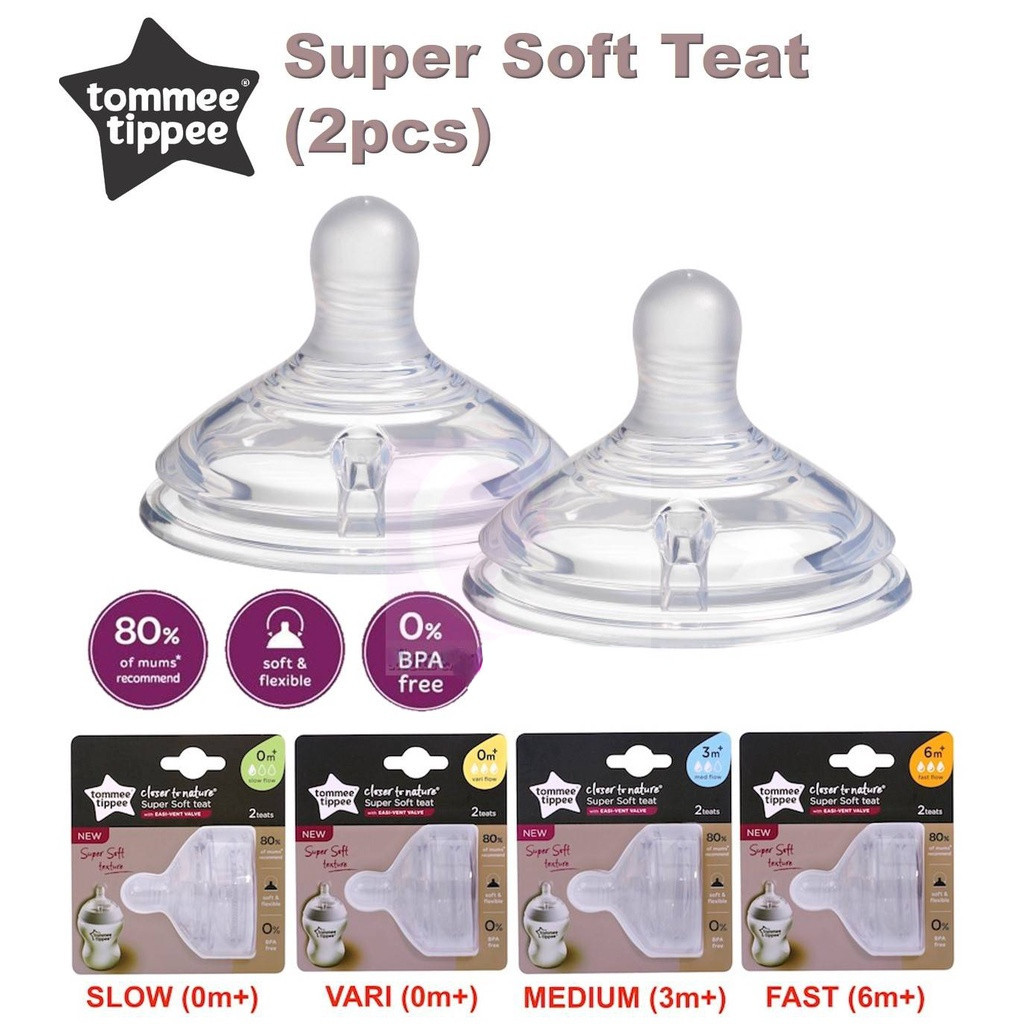 Tommee Tippee Closer To Nature SUPER SOFT TEAT 2 chiếc Tommee Tippee Van