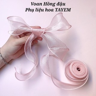 Ruy băng voan lượn sóng - trang trí bó hoa , làm nơ , làm handmade