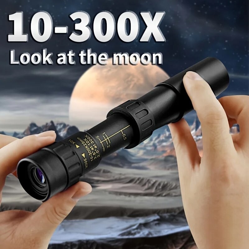 Kính thiên văn Zoom 10-300x40 HD Ống nhòm chắc chắn di động tầm xa Tầm nhìn ban đêm thấp một mắt chuyên nghiệp để săn bắn