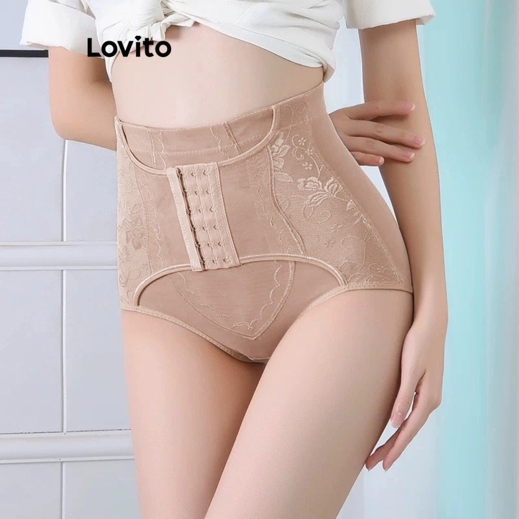 Đai nịt bụng Lovito mềm mại và thoải mái cài nút màu trơn thường ngày cho nữ LNE16269 (Màu mơ/ đen)