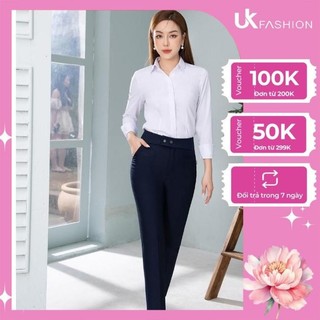 Áo Sơ Mi Cổ Đức UK FASHION Thiết Kế Dài Tay Phong Cách Công Sở Chất Vải Nhập Hàn Không Nhăn Xù NKSM2302007