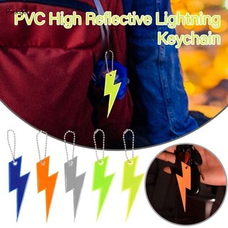 Sáng tạo phản quang họa tiết lightning móc chìa khóa đầy màu sắc an toàn phản quang túi mặt dây chuyền pvc phản quang móc khóa an toàn giao thông phụ kiện