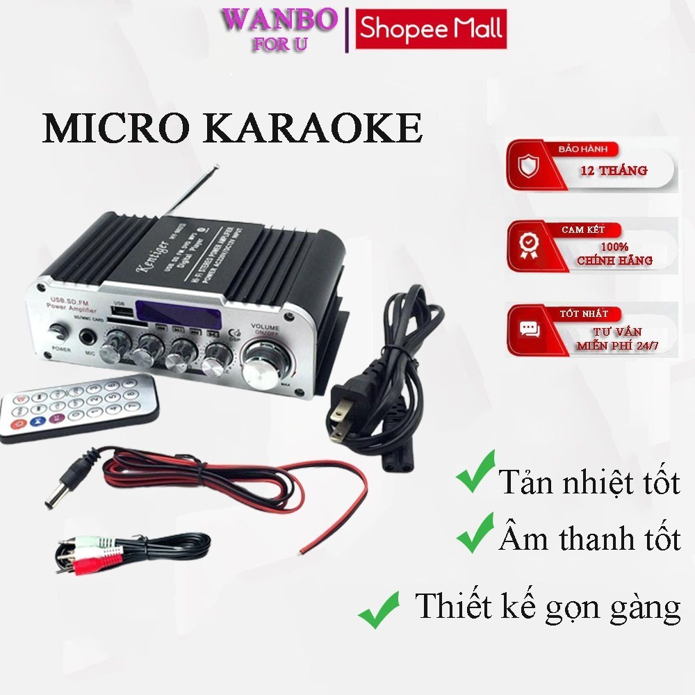 Amply Bluetooth, Amly Mini Karaoke Có Bluetooth, Âm Ly Chơi Nhạc Âm Thanh Cực Đỉnh