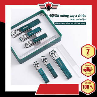 Bộ Bấm móng tay 4 món cao cấp MAINCURE, Hộp dụng cụ cắt móng tay siêu bền, siêu bén làm từ thép không rỉ - Huy Tưởng
